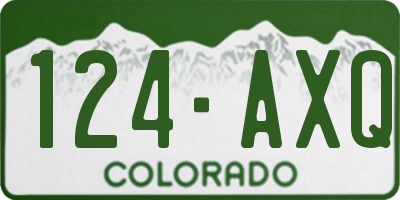 CO license plate 124AXQ