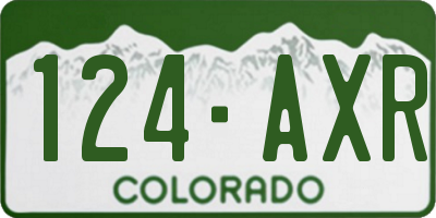 CO license plate 124AXR