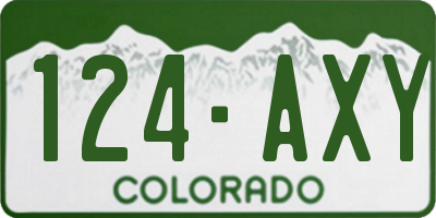 CO license plate 124AXY