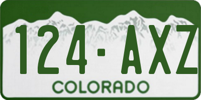 CO license plate 124AXZ