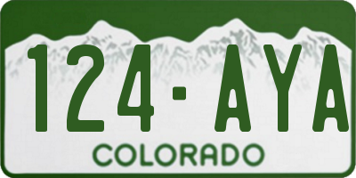 CO license plate 124AYA