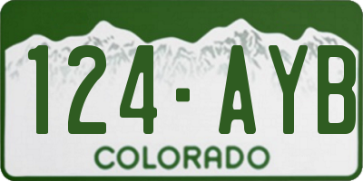 CO license plate 124AYB