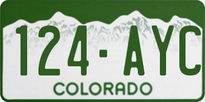 CO license plate 124AYC