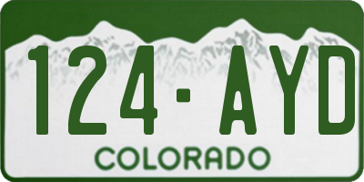 CO license plate 124AYD