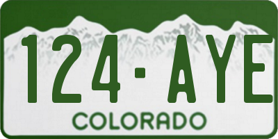 CO license plate 124AYE