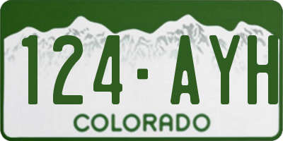 CO license plate 124AYH