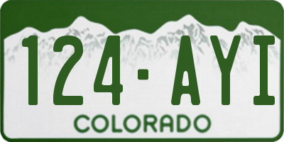 CO license plate 124AYI
