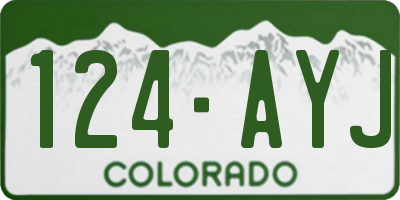 CO license plate 124AYJ