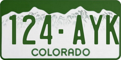 CO license plate 124AYK