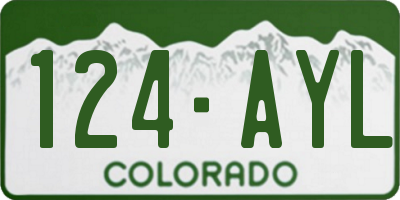 CO license plate 124AYL