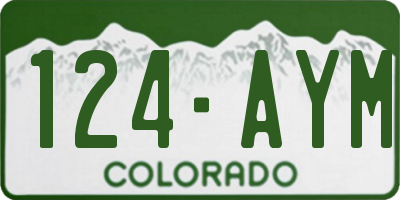 CO license plate 124AYM