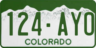 CO license plate 124AYO