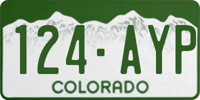CO license plate 124AYP