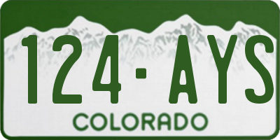 CO license plate 124AYS