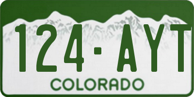 CO license plate 124AYT