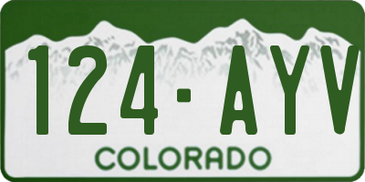 CO license plate 124AYV