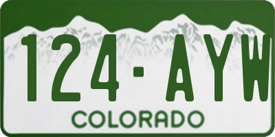 CO license plate 124AYW