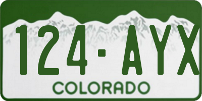 CO license plate 124AYX