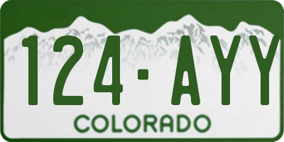 CO license plate 124AYY