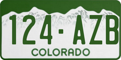 CO license plate 124AZB