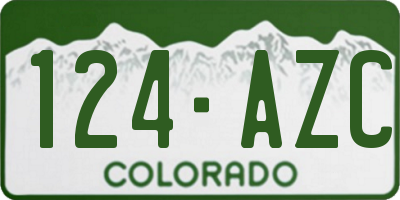 CO license plate 124AZC