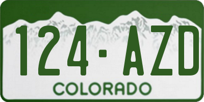 CO license plate 124AZD