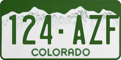 CO license plate 124AZF