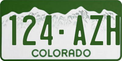CO license plate 124AZH