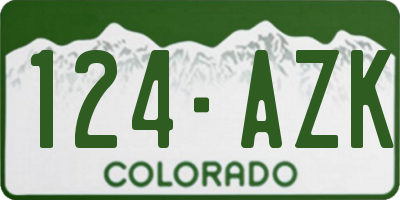CO license plate 124AZK