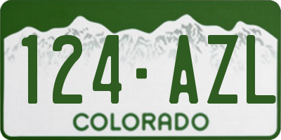 CO license plate 124AZL
