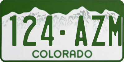 CO license plate 124AZM