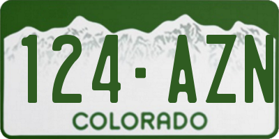 CO license plate 124AZN