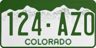 CO license plate 124AZO