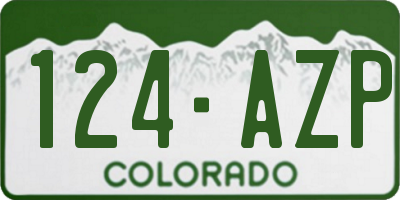 CO license plate 124AZP