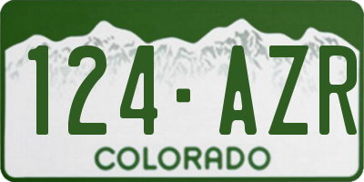 CO license plate 124AZR