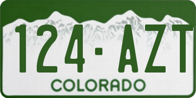 CO license plate 124AZT