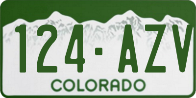 CO license plate 124AZV