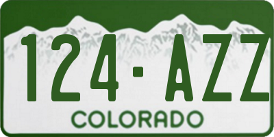 CO license plate 124AZZ
