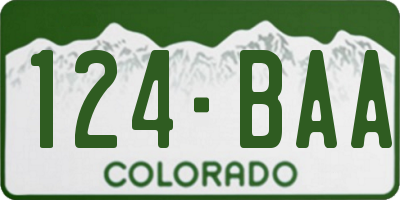 CO license plate 124BAA