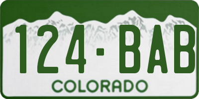 CO license plate 124BAB