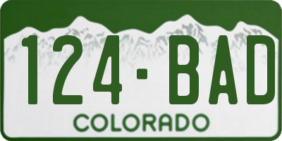 CO license plate 124BAD