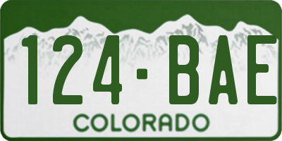 CO license plate 124BAE