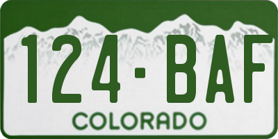 CO license plate 124BAF