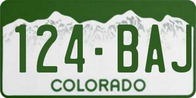 CO license plate 124BAJ
