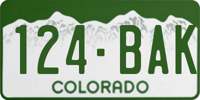 CO license plate 124BAK