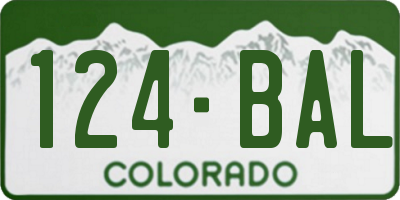 CO license plate 124BAL