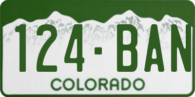 CO license plate 124BAN