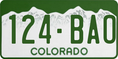 CO license plate 124BAO