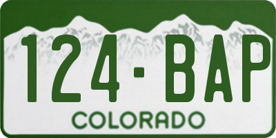 CO license plate 124BAP