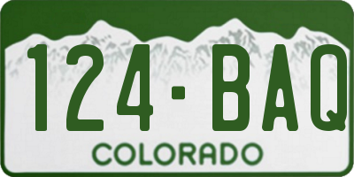 CO license plate 124BAQ